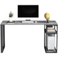 Grey Rectangular Computer Desk Industrial Office Desk with Storage Shelf 63"L x 23.6"W x 29.5"H Clearhalo 'furn' 'furn_office_desk' 'Furniture' 'Office Desks' 'Office Furniture' 'office_desk' 6184459