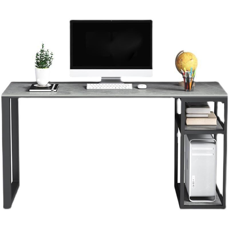 Grey Rectangular Computer Desk Industrial Office Desk with Storage Shelf 63"L x 23.6"W x 29.5"H Clearhalo 'furn' 'furn_office_desk' 'Furniture' 'Office Desks' 'Office Furniture' 'office_desk' 6184459