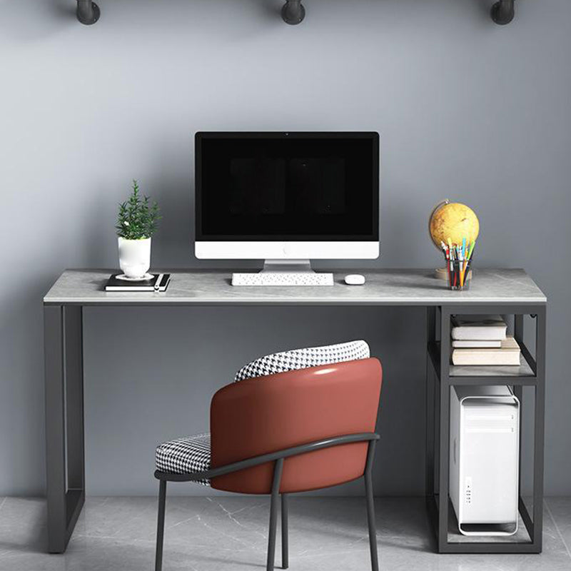 Grey Rectangular Computer Desk Industrial Office Desk with Storage Shelf 70.9"L x 23.6"W x 29.5"H Clearhalo 'furn' 'furn_office_desk' 'Furniture' 'Office Desks' 'Office Furniture' 'office_desk' 6184461