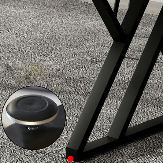 Bureau d'écriture incurvé contemporain Bureau de bureau à chevalets blancs avec des jambes en métal