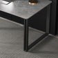 Pewter Rectangular Office Desk Stone and Metal Writing Desk Sled Clearhalo 'furn' 'furn_office_desk' 'Furniture' 'Office Desks' 'Office Furniture' 'office_desk' 6184492