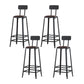 Industrial Brown Counter Stool Leather Square Stool with Black Metal Frame With Back 4 Piece Set Bar Stool(31"H) Clearhalo 'Bar Furniture' 'Bar Stools' 'bar_stools' 'furn' 'furn_bar_stools' 'Furniture' 'Kitchen & Dining Furniture' 6184547