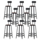 Industrial Brown Counter Stool Leather Square Stool with Black Metal Frame With Back 8 Piece Set Bar Stool(31"H) Clearhalo 'Bar Furniture' 'Bar Stools' 'bar_stools' 'furn' 'furn_bar_stools' 'Furniture' 'Kitchen & Dining Furniture' 6184550