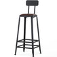 Industrial Brown Counter Stool Leather Square Stool with Black Metal Frame Clearhalo 'Bar Furniture' 'Bar Stools' 'bar_stools' 'furn' 'furn_bar_stools' 'Furniture' 'Kitchen & Dining Furniture' 6184551