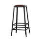 Industrial Brown Counter Stool Leather Square Stool with Black Metal Frame Backless 1 Piece Bar Stool(31"H) Clearhalo 'Bar Furniture' 'Bar Stools' 'bar_stools' 'furn' 'furn_bar_stools' 'Furniture' 'Kitchen & Dining Furniture' 6184553