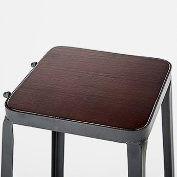 Industrial Brown Counter Stool Leather Square Stool with Black Metal Frame Clearhalo 'Bar Furniture' 'Bar Stools' 'bar_stools' 'furn' 'furn_bar_stools' 'Furniture' 'Kitchen & Dining Furniture' 6184556