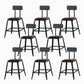 Industrial Brown Counter Stool Leather Square Stool with Black Metal Frame With Back 8 Piece Set Short Stool(18"H) Clearhalo 'Bar Furniture' 'Bar Stools' 'bar_stools' 'furn' 'furn_bar_stools' 'Furniture' 'Kitchen & Dining Furniture' 6184570