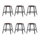 Industrial Brown Counter Stool Leather Square Stool with Black Metal Frame Backless 6 Piece Set Short Stool(18"H) Clearhalo 'Bar Furniture' 'Bar Stools' 'bar_stools' 'furn' 'furn_bar_stools' 'Furniture' 'Kitchen & Dining Furniture' 6184579