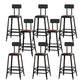Industrial Brown Counter Stool Leather Square Stool with Black Metal Frame With Back 8 Piece Set Bar Stool(30"H) Clearhalo 'Bar Furniture' 'Bar Stools' 'bar_stools' 'furn' 'furn_bar_stools' 'Furniture' 'Kitchen & Dining Furniture' 6184589