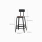 Industrial Brown Counter Stool Leather Square Stool with Black Metal Frame Clearhalo 'Bar Furniture' 'Bar Stools' 'bar_stools' 'furn' 'furn_bar_stools' 'Furniture' 'Kitchen & Dining Furniture' 6184595