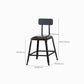 Industrial Brown Counter Stool Leather Square Stool with Black Metal Frame Clearhalo 'Bar Furniture' 'Bar Stools' 'bar_stools' 'furn' 'furn_bar_stools' 'Furniture' 'Kitchen & Dining Furniture' 6184599