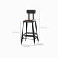 Industrial Brown Counter Stool Leather Square Stool with Black Metal Frame Clearhalo 'Bar Furniture' 'Bar Stools' 'bar_stools' 'furn' 'furn_bar_stools' 'Furniture' 'Kitchen & Dining Furniture' 6184601