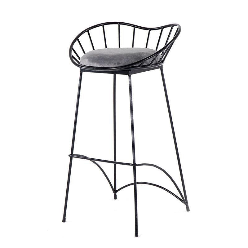 Industrial Metal Round Barstool Patio Bar Stool with Metal Legs Black 1 Piece Clearhalo 'Bar Furniture' 'Bar Stools' 'bar_stools' 'furn' 'furn_bar_stools' 'Furniture' 'Kitchen & Dining Furniture' 6184666