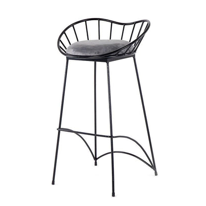 Industrial Metal Round Barstool Patio Bar Stool with Metal Legs Black 1 Piece Clearhalo 'Bar Furniture' 'Bar Stools' 'bar_stools' 'furn' 'furn_bar_stools' 'Furniture' 'Kitchen & Dining Furniture' 6184666