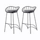 Industrial Metal Round Barstool Patio Bar Stool with Metal Legs Black 2 Piece Set Clearhalo 'Bar Furniture' 'Bar Stools' 'bar_stools' 'furn' 'furn_bar_stools' 'Furniture' 'Kitchen & Dining Furniture' 6184667