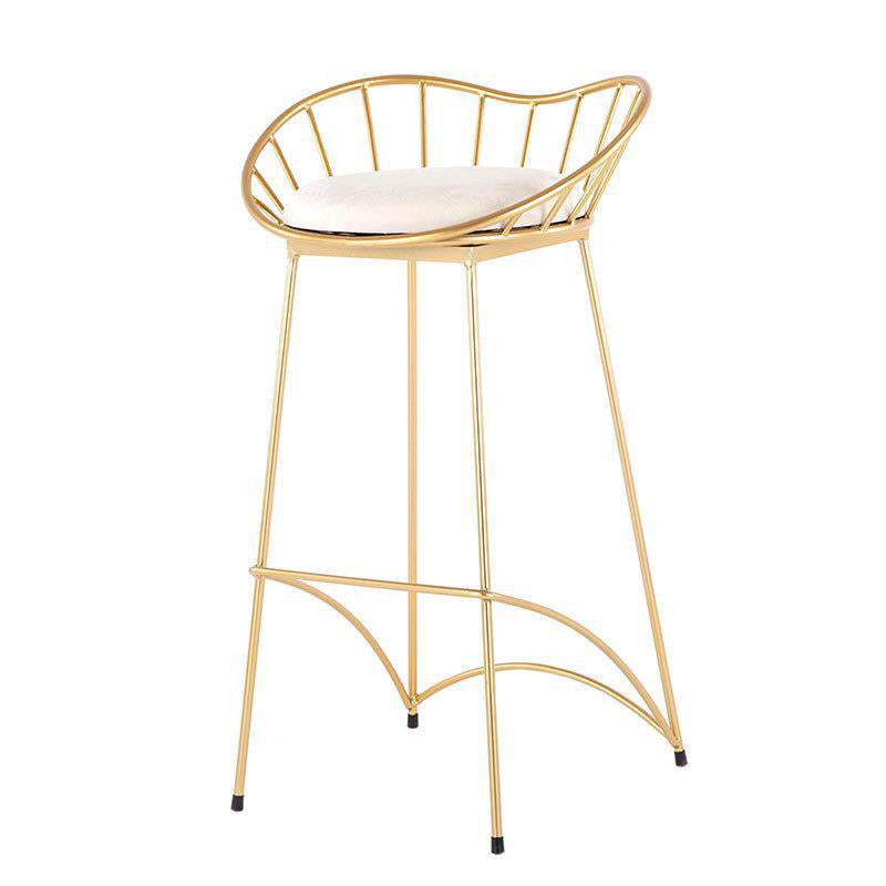 Industrial Metal Round Barstool Patio Bar Stool with Metal Legs Clearhalo 'Bar Furniture' 'Bar Stools' 'bar_stools' 'furn' 'furn_bar_stools' 'Furniture' 'Kitchen & Dining Furniture' 6184673