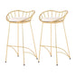 Industrial Metal Round Barstool Patio Bar Stool with Metal Legs Gold 2 Piece Set Clearhalo 'Bar Furniture' 'Bar Stools' 'bar_stools' 'furn' 'furn_bar_stools' 'Furniture' 'Kitchen & Dining Furniture' 6184676