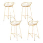 Industrial Metal Round Barstool Patio Bar Stool with Metal Legs Gold 4 Piece Set Clearhalo 'Bar Furniture' 'Bar Stools' 'bar_stools' 'furn' 'furn_bar_stools' 'Furniture' 'Kitchen & Dining Furniture' 6184678