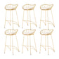 Industrial Metal Round Barstool Patio Bar Stool with Metal Legs Gold 6 Piece Set Clearhalo 'Bar Furniture' 'Bar Stools' 'bar_stools' 'furn' 'furn_bar_stools' 'Furniture' 'Kitchen & Dining Furniture' 6184680