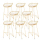 Industrial Metal Round Barstool Patio Bar Stool with Metal Legs Gold 8 Piece Set Clearhalo 'Bar Furniture' 'Bar Stools' 'bar_stools' 'furn' 'furn_bar_stools' 'Furniture' 'Kitchen & Dining Furniture' 6184682