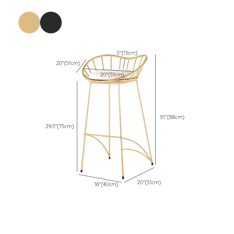 Industrial Metal Round Barstool Patio Bar Stool with Metal Legs Clearhalo 'Bar Furniture' 'Bar Stools' 'bar_stools' 'furn' 'furn_bar_stools' 'Furniture' 'Kitchen & Dining Furniture' 6184686