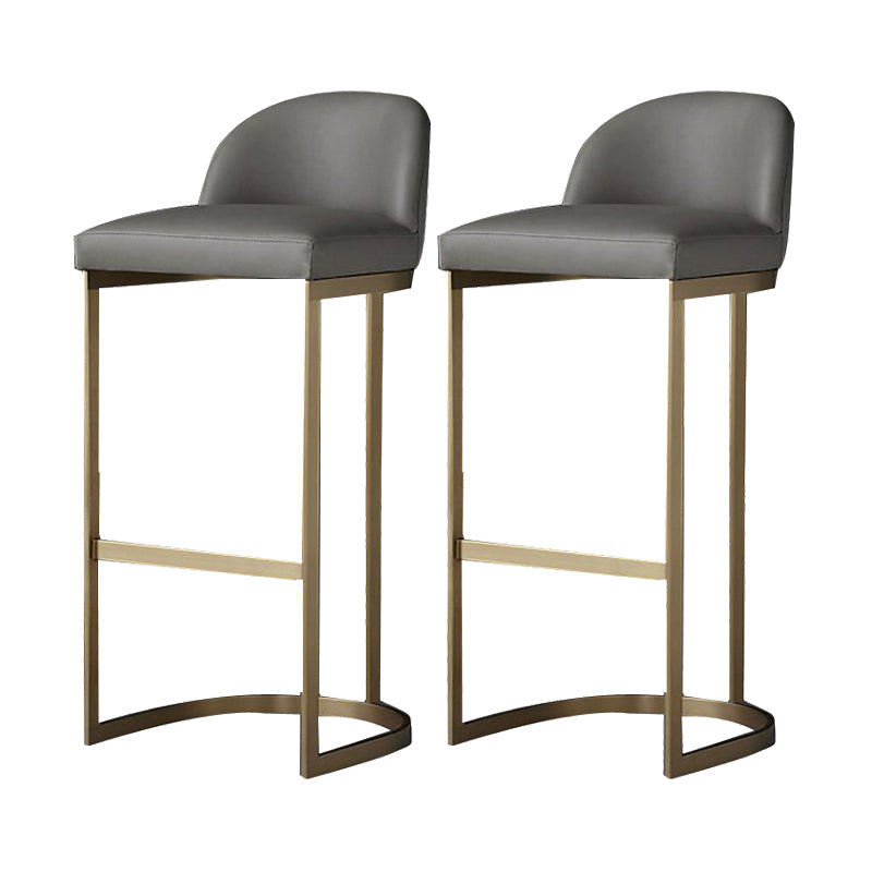 Industrial Low Back Stool PU Leather Counter Stool with Metal Legs 2 Piece Set Clearhalo 'Bar Furniture' 'Bar Stools' 'bar_stools' 'furn' 'furn_bar_stools' 'Furniture' 'Kitchen & Dining Furniture' 6184689