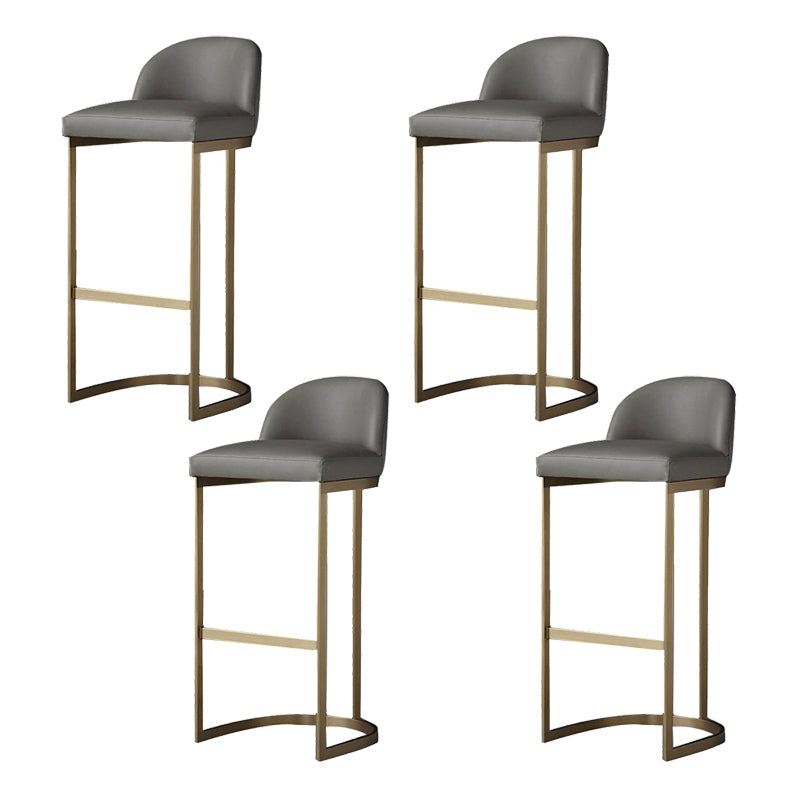Industrial Low Back Stool PU Leather Counter Stool with Metal Legs 4 Piece Set Clearhalo 'Bar Furniture' 'Bar Stools' 'bar_stools' 'furn' 'furn_bar_stools' 'Furniture' 'Kitchen & Dining Furniture' 6184691