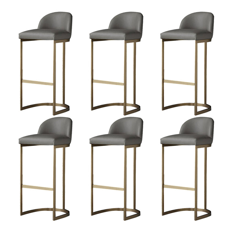 Industrial Low Back Stool PU Leather Counter Stool with Metal Legs 6 Piece Set Clearhalo 'Bar Furniture' 'Bar Stools' 'bar_stools' 'furn' 'furn_bar_stools' 'Furniture' 'Kitchen & Dining Furniture' 6184692