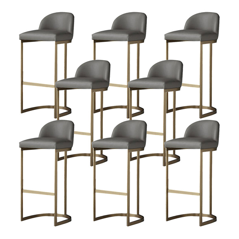 Industrial Low Back Stool PU Leather Counter Stool with Metal Legs 8 Piece Set Clearhalo 'Bar Furniture' 'Bar Stools' 'bar_stools' 'furn' 'furn_bar_stools' 'Furniture' 'Kitchen & Dining Furniture' 6184694
