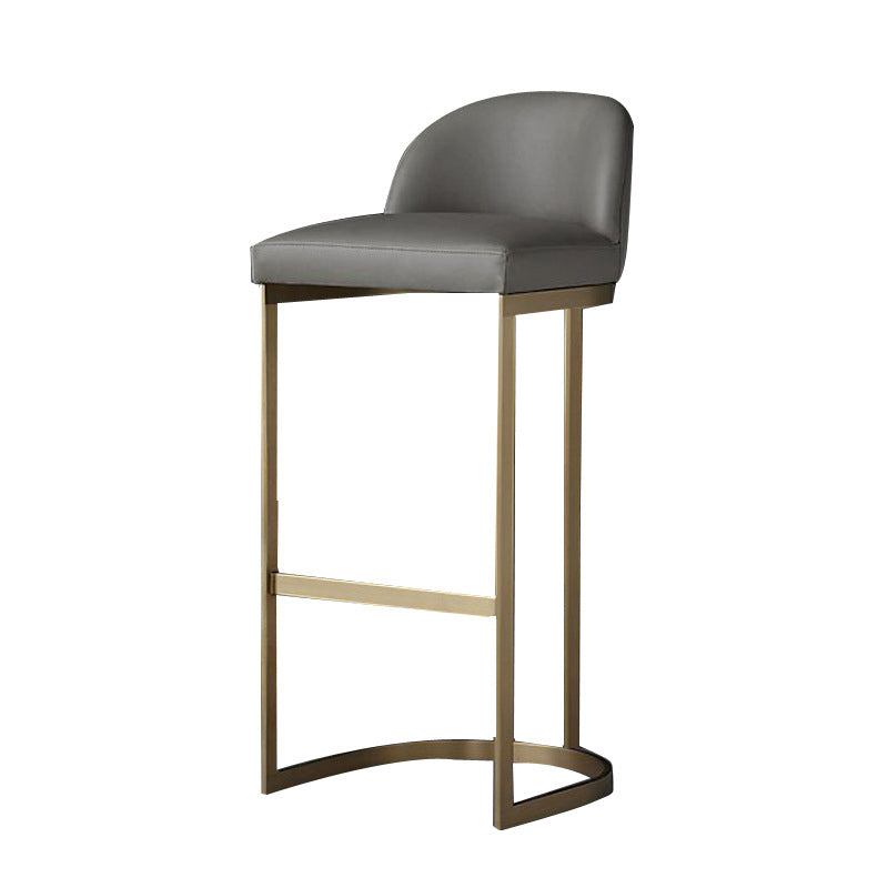 Industrial Low Back Stool PU Leather Counter Stool with Metal Legs Clearhalo 'Bar Furniture' 'Bar Stools' 'bar_stools' 'furn' 'furn_bar_stools' 'Furniture' 'Kitchen & Dining Furniture' 6184695