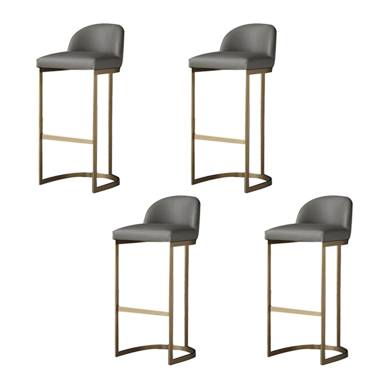 Industrial Low Back Stool PU Leather Counter Stool with Metal Legs 4 Piece Set Short Stool(18"H) Clearhalo 'Bar Furniture' 'Bar Stools' 'bar_stools' 'furn' 'furn_bar_stools' 'Furniture' 'Kitchen & Dining Furniture' 6184699