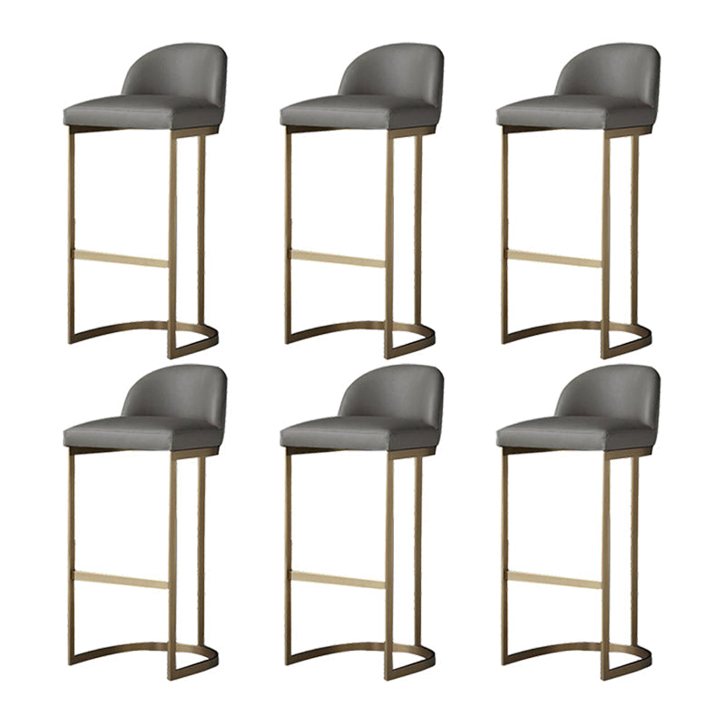 Industrial Low Back Stool PU Leather Counter Stool with Metal Legs 6 Piece Set Short Stool(18"H) Clearhalo 'Bar Furniture' 'Bar Stools' 'bar_stools' 'furn' 'furn_bar_stools' 'Furniture' 'Kitchen & Dining Furniture' 6184701