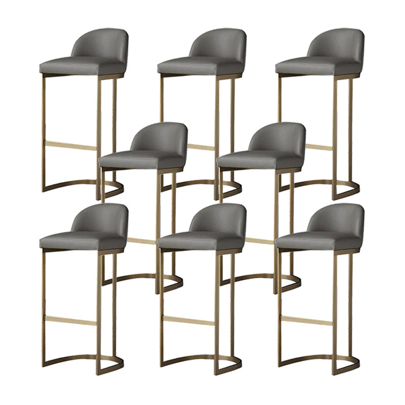 Industrial Low Back Stool PU Leather Counter Stool with Metal Legs 8 Piece Set Short Stool(18"H) Clearhalo 'Bar Furniture' 'Bar Stools' 'bar_stools' 'furn' 'furn_bar_stools' 'Furniture' 'Kitchen & Dining Furniture' 6184703