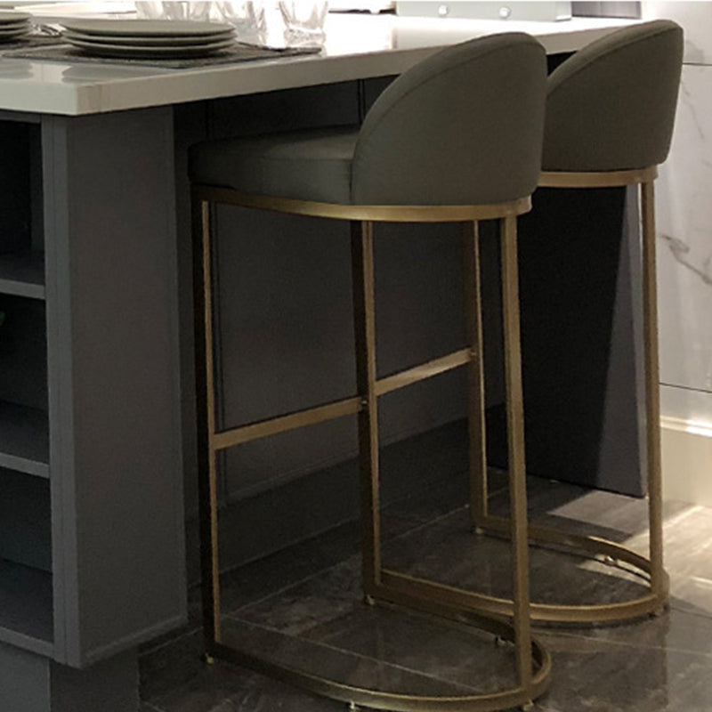 Industrial Low Back Stool PU Leather Counter Stool with Metal Legs Clearhalo 'Bar Furniture' 'Bar Stools' 'bar_stools' 'furn' 'furn_bar_stools' 'Furniture' 'Kitchen & Dining Furniture' 6184704