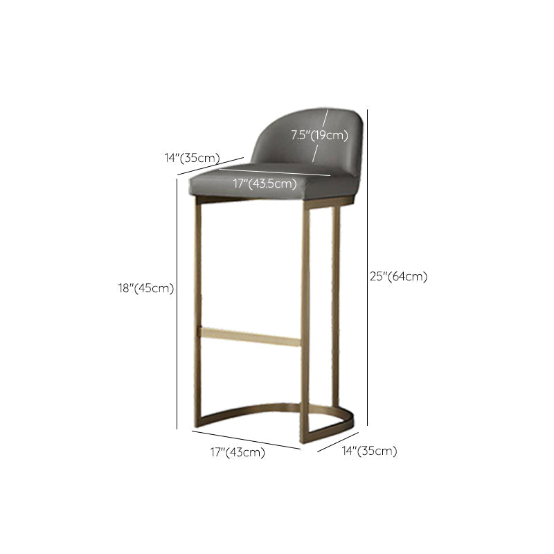 Industrial Low Back Stool PU Leather Counter Stool with Metal Legs Clearhalo 'Bar Furniture' 'Bar Stools' 'bar_stools' 'furn' 'furn_bar_stools' 'Furniture' 'Kitchen & Dining Furniture' 6184706