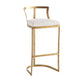White Upholstered Bar Stools Backrest Counter Stool with Metal Base Gold 1 Piece Bar Stool(30"H) Clearhalo 'Bar Furniture' 'Bar Stools' 'bar_stools' 'furn' 'furn_bar_stools' 'Furniture' 'Kitchen & Dining Furniture' 6184710