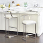 White Upholstered Bar Stools Backrest Counter Stool with Metal Base Clearhalo 'Bar Furniture' 'Bar Stools' 'bar_stools' 'furn' 'furn_bar_stools' 'Furniture' 'Kitchen & Dining Furniture' 6184712