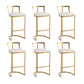 White Upholstered Bar Stools Backrest Counter Stool with Metal Base Gold 6 Piece Set Bar Stool(30"H) Clearhalo 'Bar Furniture' 'Bar Stools' 'bar_stools' 'furn' 'furn_bar_stools' 'Furniture' 'Kitchen & Dining Furniture' 6184716