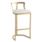 White Upholstered Bar Stools Backrest Counter Stool with Metal Base Clearhalo 'Bar Furniture' 'Bar Stools' 'bar_stools' 'furn' 'furn_bar_stools' 'Furniture' 'Kitchen & Dining Furniture' 6184718