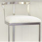 White Upholstered Bar Stools Backrest Counter Stool with Metal Base Clearhalo 'Bar Furniture' 'Bar Stools' 'bar_stools' 'furn' 'furn_bar_stools' 'Furniture' 'Kitchen & Dining Furniture' 6184720