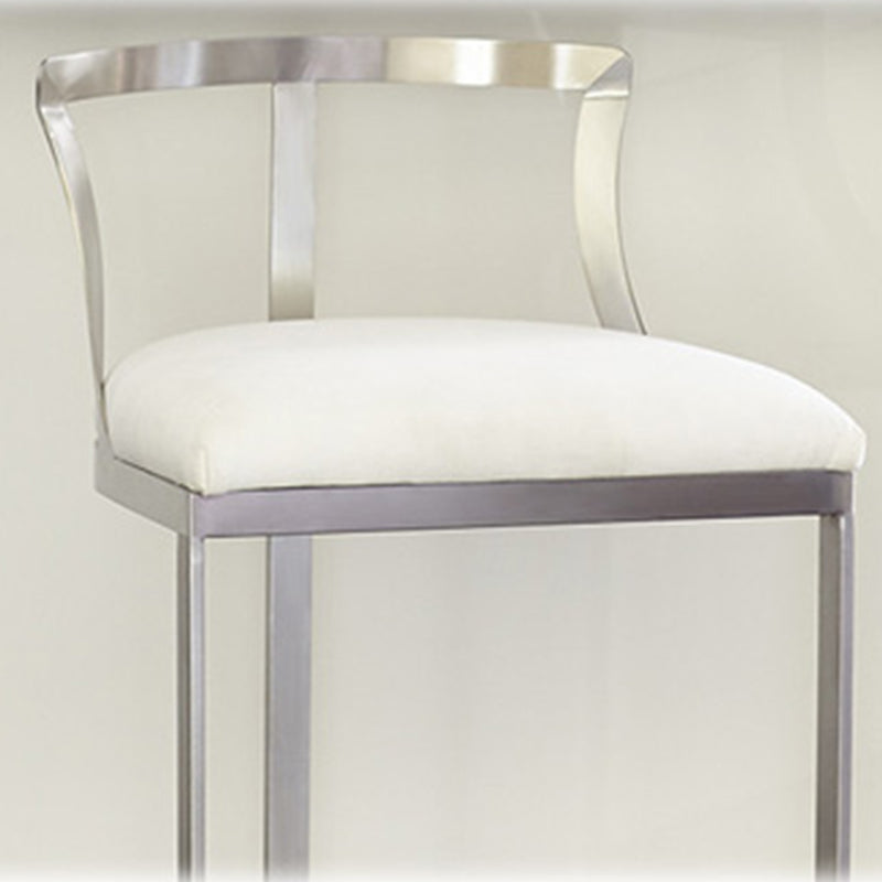White Upholstered Bar Stools Backrest Counter Stool with Metal Base Clearhalo 'Bar Furniture' 'Bar Stools' 'bar_stools' 'furn' 'furn_bar_stools' 'Furniture' 'Kitchen & Dining Furniture' 6184720