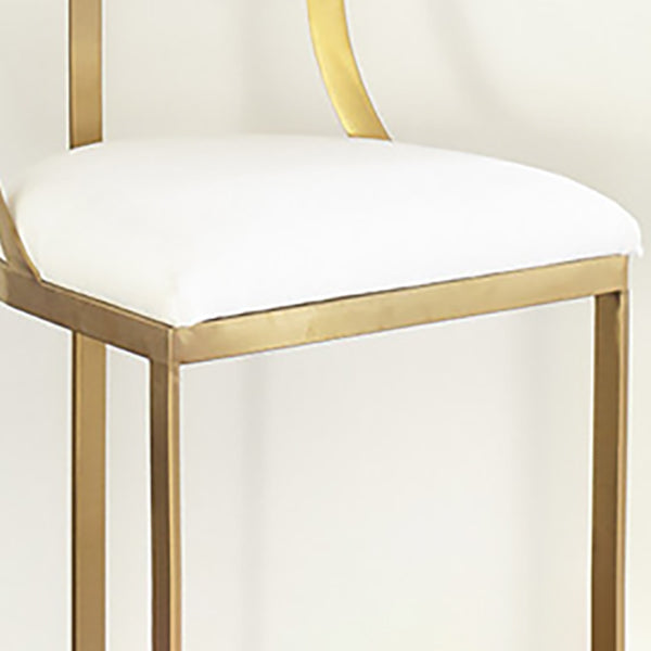 White Upholstered Bar Stools Backrest Counter Stool with Metal Base Clearhalo 'Bar Furniture' 'Bar Stools' 'bar_stools' 'furn' 'furn_bar_stools' 'Furniture' 'Kitchen & Dining Furniture' 6184723