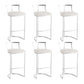 White Upholstered Bar Stools Backrest Counter Stool with Metal Base Silver 6 Piece Set Bar Stool(30"H) Clearhalo 'Bar Furniture' 'Bar Stools' 'bar_stools' 'furn' 'furn_bar_stools' 'Furniture' 'Kitchen & Dining Furniture' 6184726