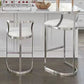 White Upholstered Bar Stools Backrest Counter Stool with Metal Base Clearhalo 'Bar Furniture' 'Bar Stools' 'bar_stools' 'furn' 'furn_bar_stools' 'Furniture' 'Kitchen & Dining Furniture' 6184727