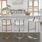 White Upholstered Bar Stools Backrest Counter Stool with Metal Base Clearhalo 'Bar Furniture' 'Bar Stools' 'bar_stools' 'furn' 'furn_bar_stools' 'Furniture' 'Kitchen & Dining Furniture' 6184732