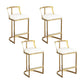 White Upholstered Bar Stools Backrest Counter Stool with Metal Base Gold 4 Piece Set Counter Stool(26"H) Clearhalo 'Bar Furniture' 'Bar Stools' 'bar_stools' 'furn' 'furn_bar_stools' 'Furniture' 'Kitchen & Dining Furniture' 6184733