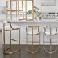White Upholstered Bar Stools Backrest Counter Stool with Metal Base Clearhalo 'Bar Furniture' 'Bar Stools' 'bar_stools' 'furn' 'furn_bar_stools' 'Furniture' 'Kitchen & Dining Furniture' 6184734