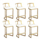 White Upholstered Bar Stools Backrest Counter Stool with Metal Base Gold 6 Piece Set Counter Stool(26"H) Clearhalo 'Bar Furniture' 'Bar Stools' 'bar_stools' 'furn' 'furn_bar_stools' 'Furniture' 'Kitchen & Dining Furniture' 6184735