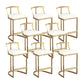 White Upholstered Bar Stools Backrest Counter Stool with Metal Base Gold 8 Piece Set Counter Stool(26"H) Clearhalo 'Bar Furniture' 'Bar Stools' 'bar_stools' 'furn' 'furn_bar_stools' 'Furniture' 'Kitchen & Dining Furniture' 6184736