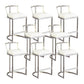 White Upholstered Bar Stools Backrest Counter Stool with Metal Base Silver 8 Piece Set Counter Stool(26"H) Clearhalo 'Bar Furniture' 'Bar Stools' 'bar_stools' 'furn' 'furn_bar_stools' 'Furniture' 'Kitchen & Dining Furniture' 6184740